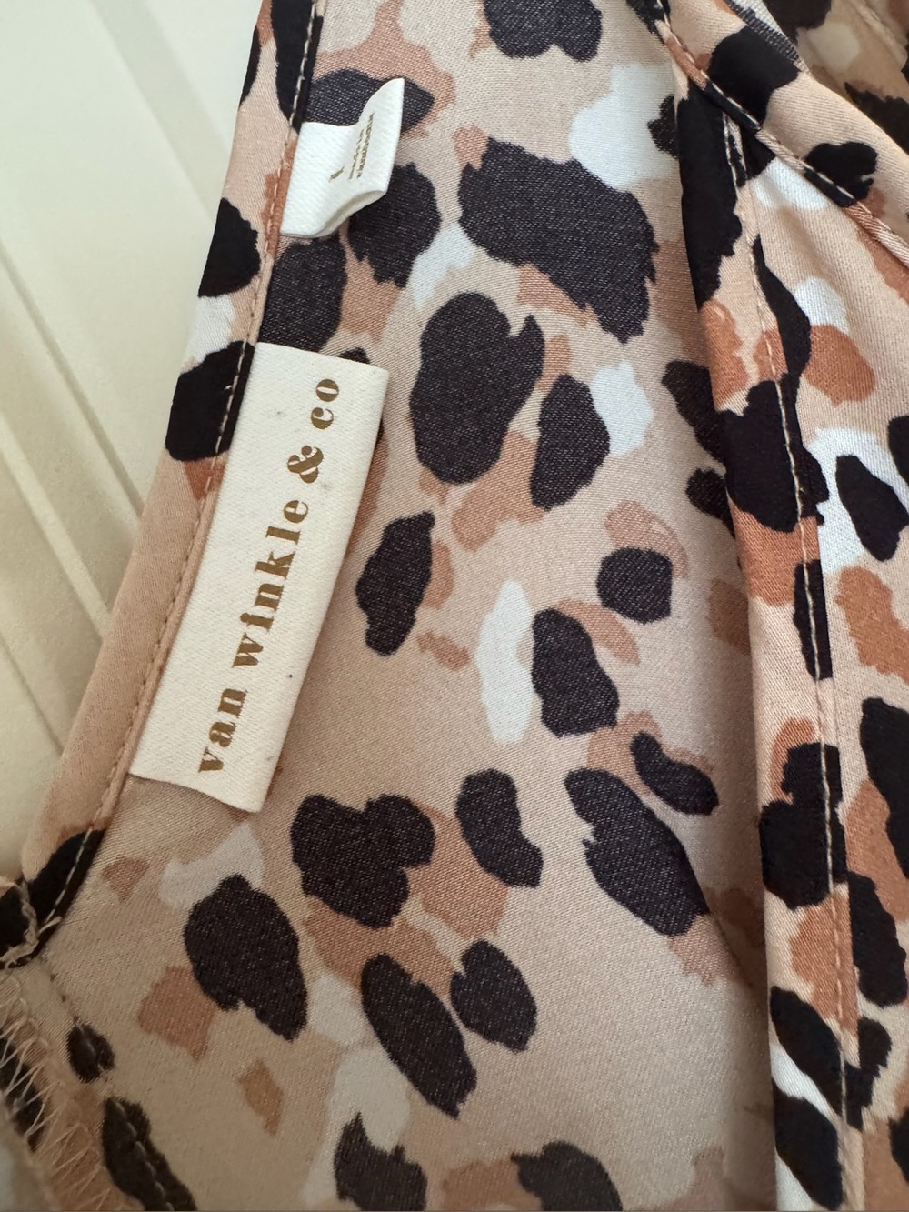 Leopard Print Slip Maxi Dress in Beige and Black - Picture 2 of 2